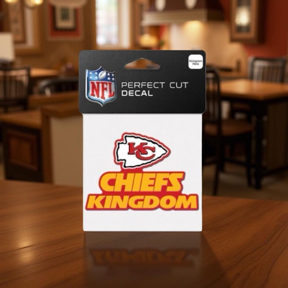 NEW WINCRAFT Kansas City “Chiefs “Kingdom” Logo Die Cut Decal Car or Home 4” X 4
